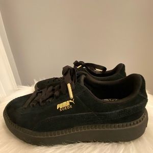puma platform suede black